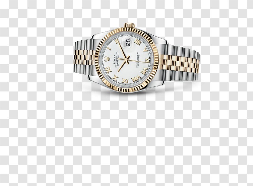 Rolex Datejust Watch Colored Gold - Bracelet Transparent PNG