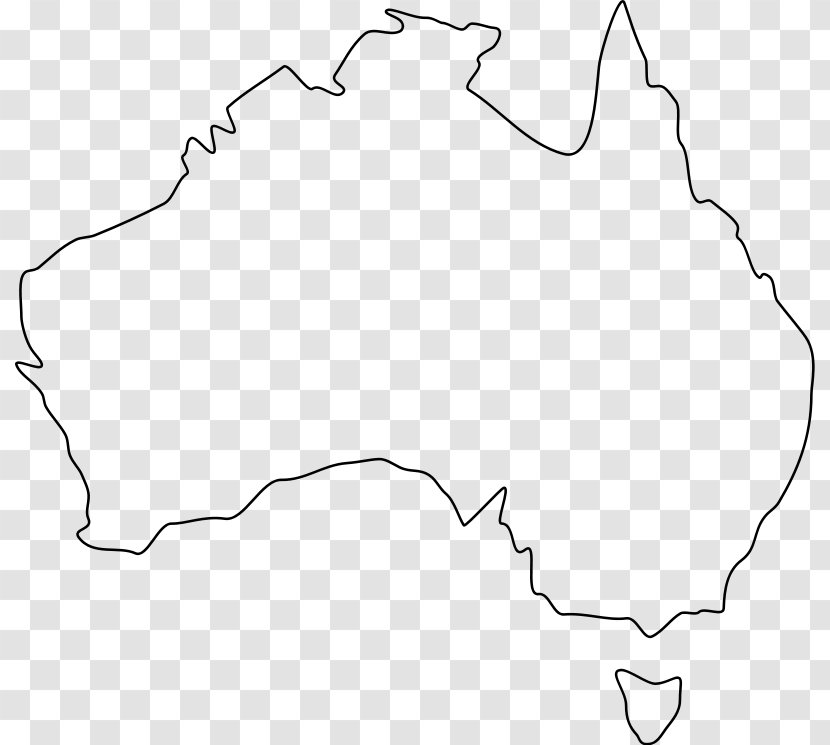Australia Blank Map World Outline - Line Art - Australian Vector Transparent PNG