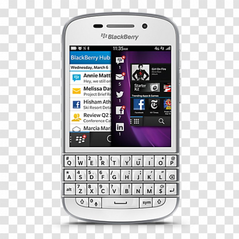 BlackBerry Z10 Telephone Smartphone 4G GSM - Qwerty - 10 Transparent PNG