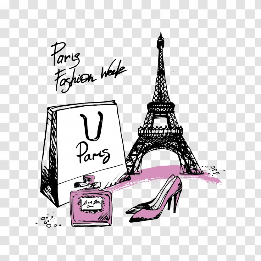 Paris Fashion Week Drawing - Shoes, Perfume And Construction Transparent PNG