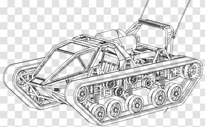Ripsaw Car Vehicle Tank Drawing - Monochrome - Science And Technology Lines Transparent PNG