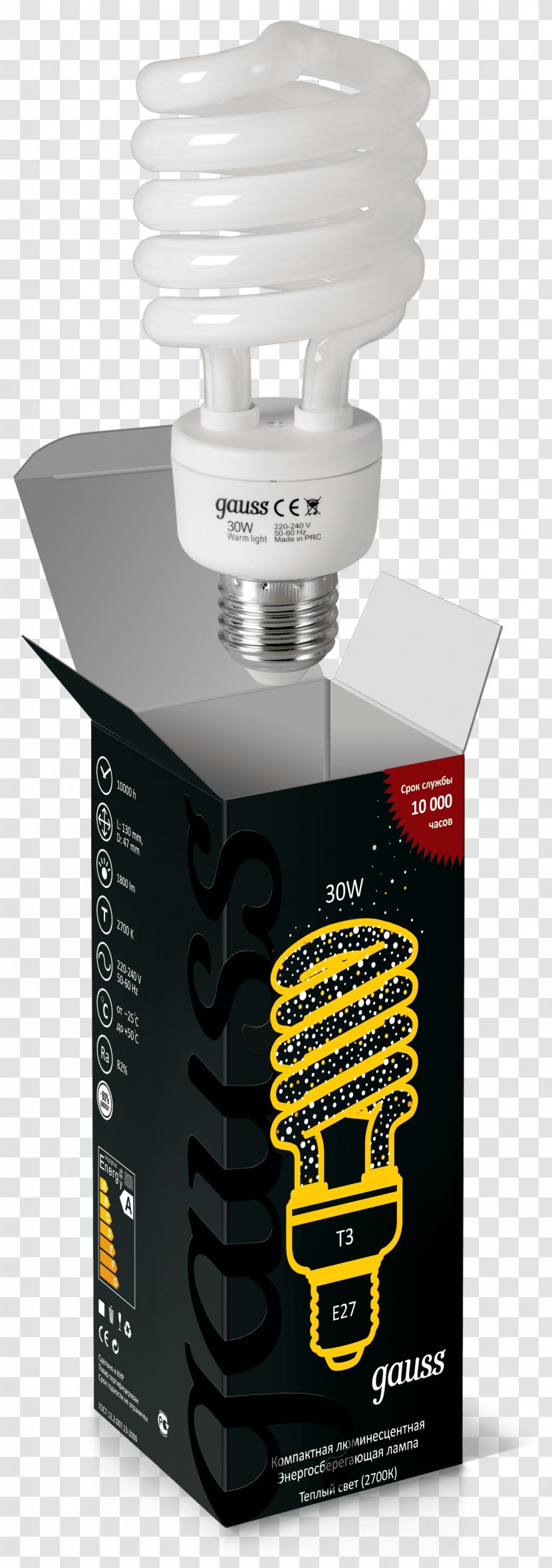 Energy Saving Lamp Fluorescent Edison Screw Incandescent Light Bulb - Liquid Transparent PNG