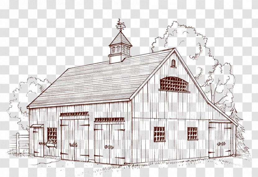 Barn Roof House Facade Sketch - Home Transparent PNG