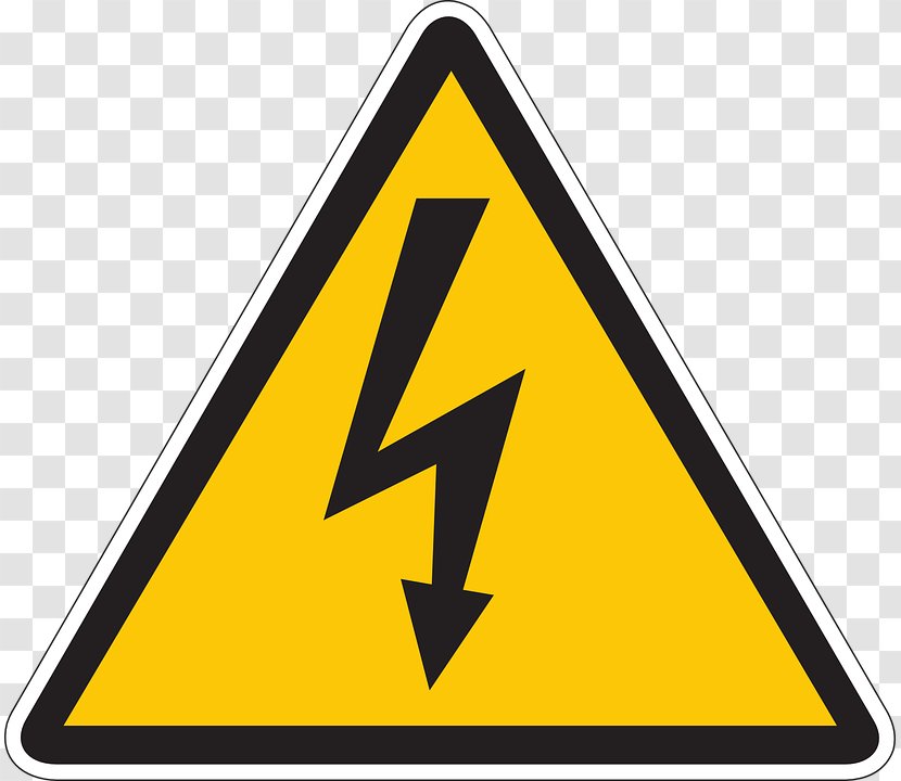 Hazard Safety Risk Sign Electricity - Yellow - Electrician Vector Transparent PNG