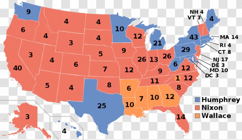 United States Presidential Election, 2000 1996 US Election 2016 1968 2008 - Map Transparent PNG