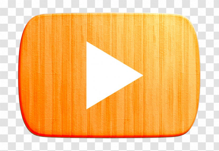 Social Icon Youtube - Orange - Triangle Symbol Transparent PNG