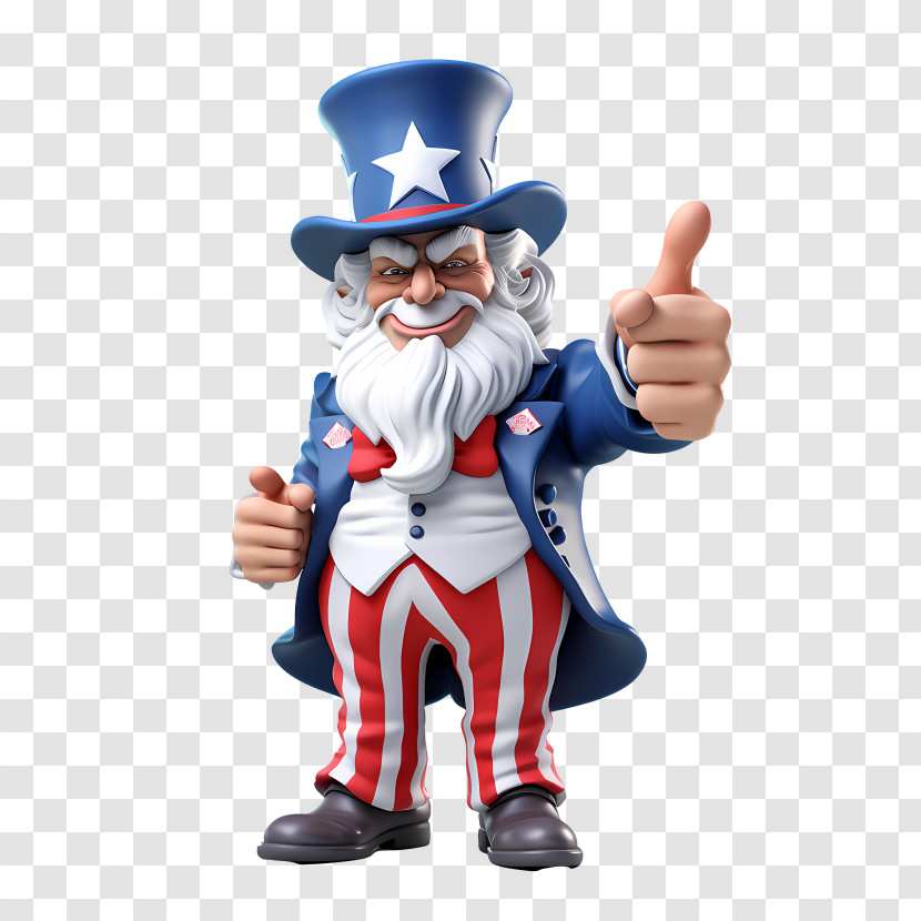 Uncle Sam Day - Smiling Cartoon Uncle Sam Character Transparent PNG