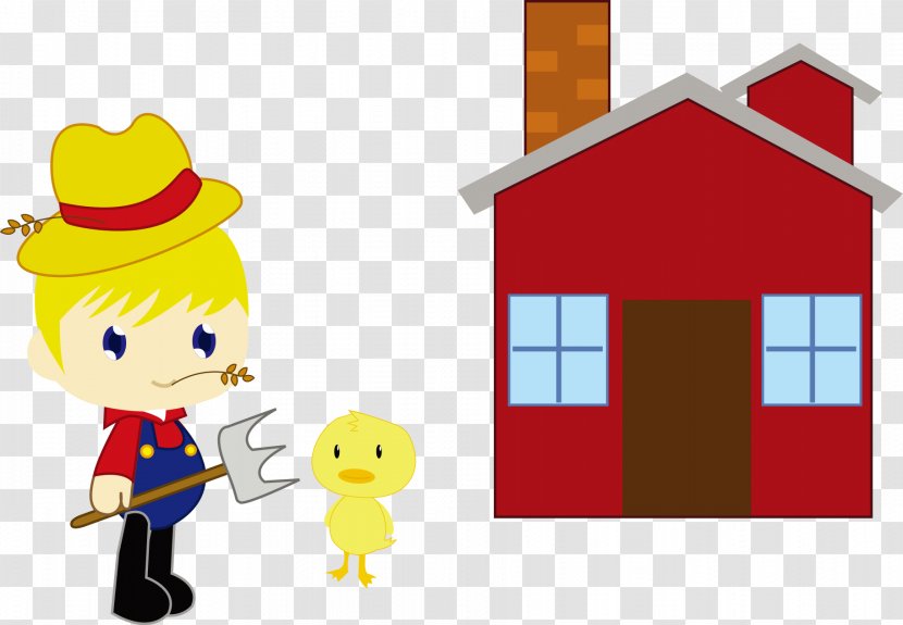 Duck Cartoon Illustration - Fictional Character - Boy And Ducklings Transparent PNG