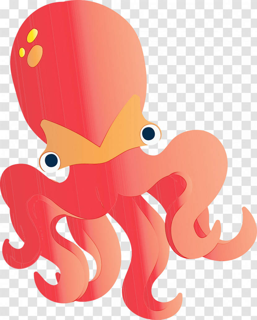 Octopus Cartoon Giant Pacific Octopus Pink Material Property Transparent PNG