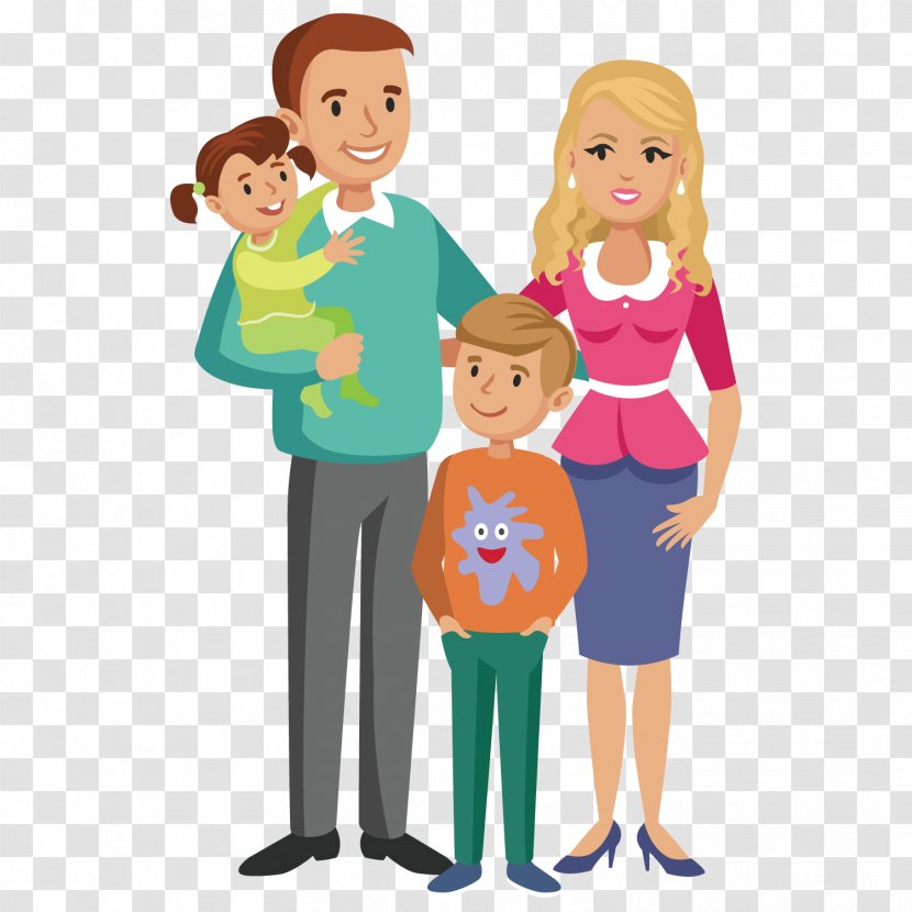 Family Cartoon Happiness Illustration - Heart Transparent PNG