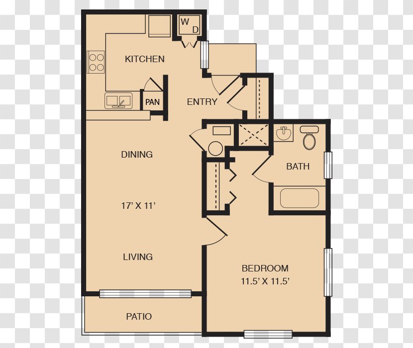 Arroyo Villas Apartment Bathroom Bedroom Floor Plan - Cheap Transparent PNG