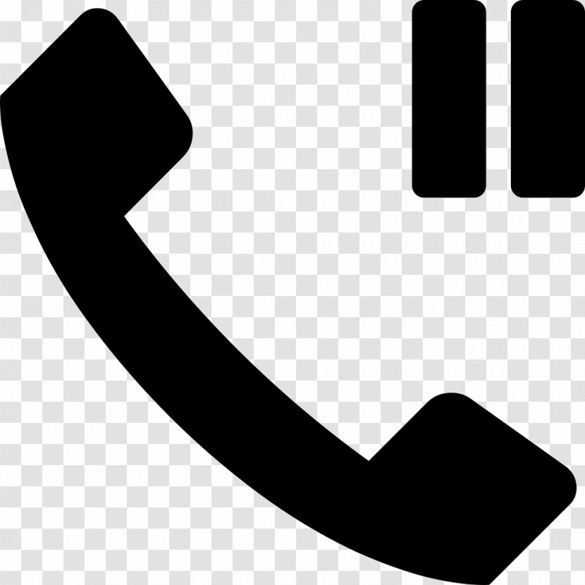 Telephone Call Clip Art - Black - Hold Transparent PNG