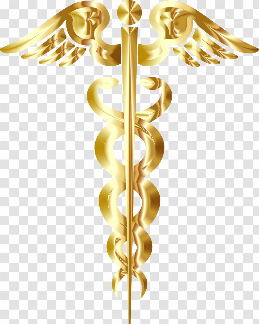 Staff Of Hermes Caduceus As A Symbol Medicine - Metal - Gold Transparent PNG