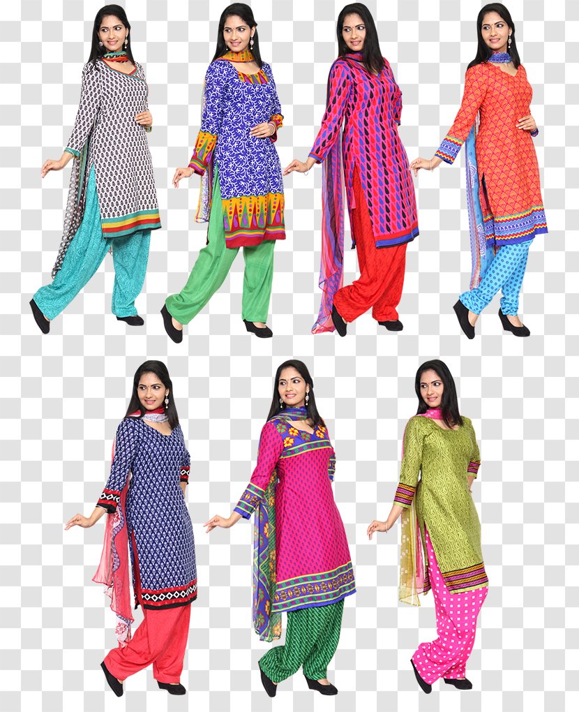 Clothing Dress Churidar Textile Pattern - Silhouette - Material Transparent PNG