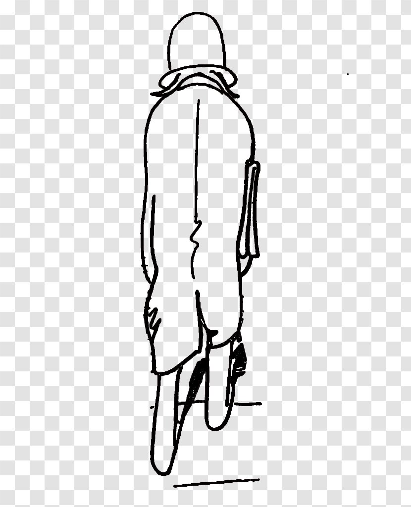 Black And White Drawing Silhouette Cartoon Illustration - Point - A Simple Pen, Person's Back Transparent PNG