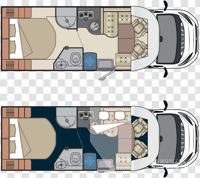 Campervans Bed Fleurette Camping-cars Floor Plan Vehicle - Garage Doors Transparent PNG