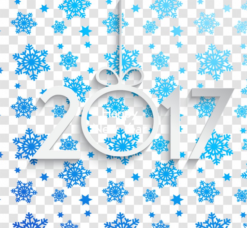 Blue Snowflake - Gradient Background 2017 Transparent PNG
