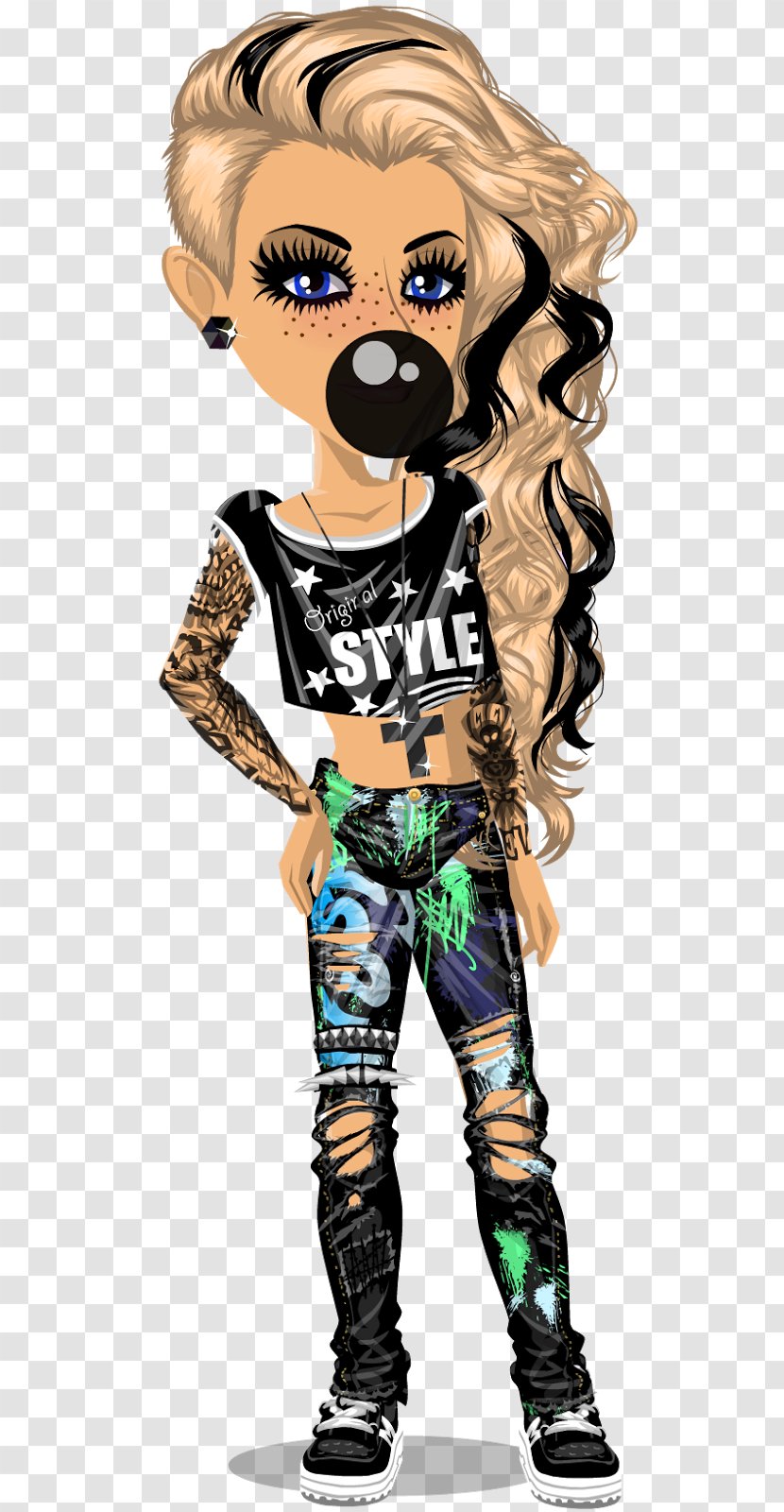 Moviestarplanet Punk Rock Fashion Emo - Silhouette - KICK FOOTBALL Transparent PNG