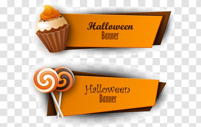 Halloween Trick-or-treating Jack-o'-lantern - Food - Vector Cake And Lollipops Banners Transparent PNG