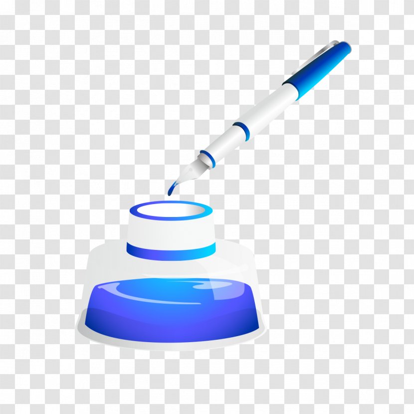 Ink Pen Drawing - Blue Transparent PNG