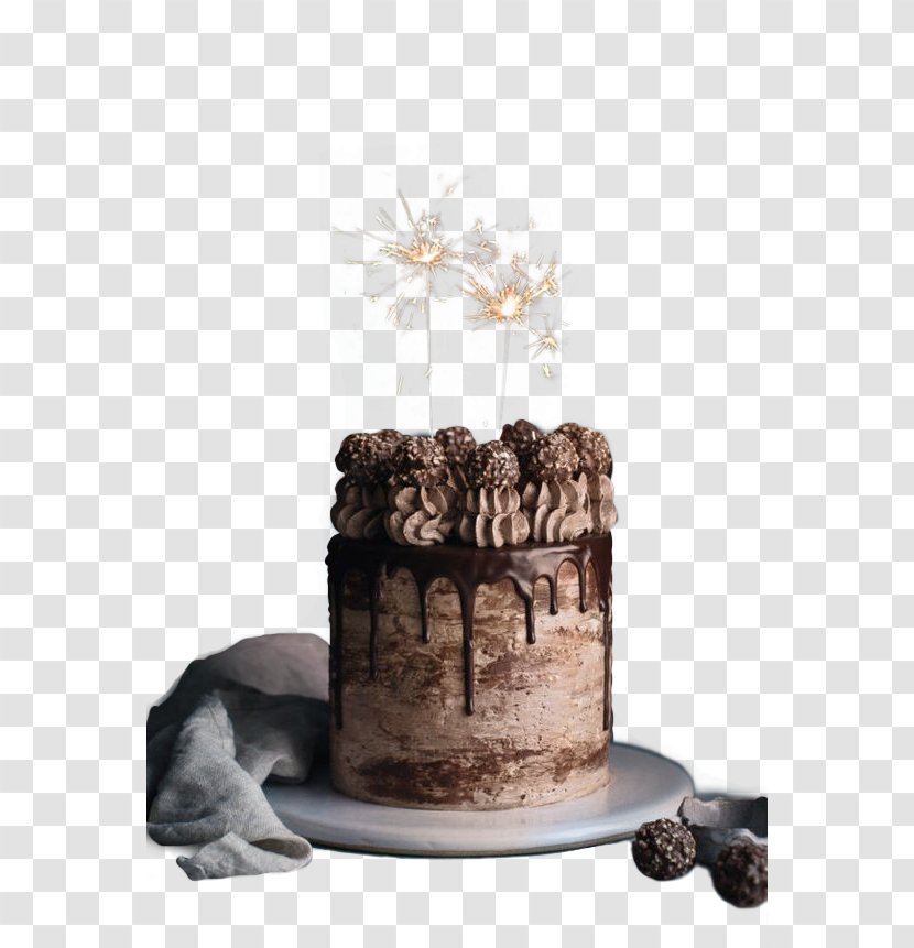 Ganache Chocolate Cake Birthday Cupcake Ferrero Rocher Transparent PNG