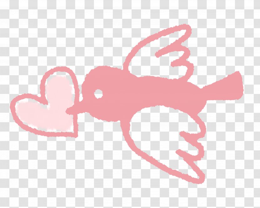 A Bird Carrying Heart Free. - Cartoon Transparent PNG