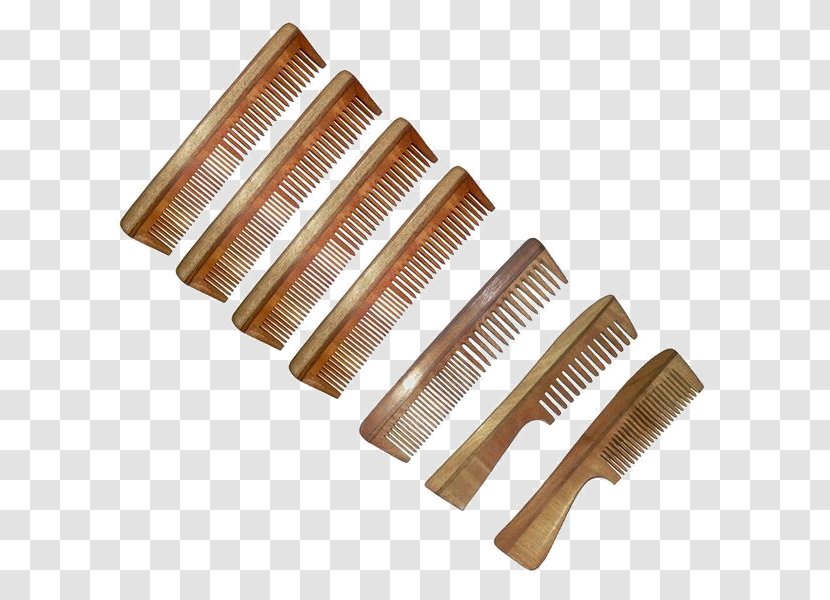 Comb Hair Neem Tree Brush Scalp - Wood Transparent PNG