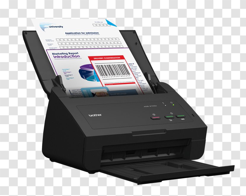 Image Scanner Brother ADS-2100e ADF 600 X 600DPI A4 Black Accessories Paper Document - Laser Printing - Automatic Feeder Transparent PNG