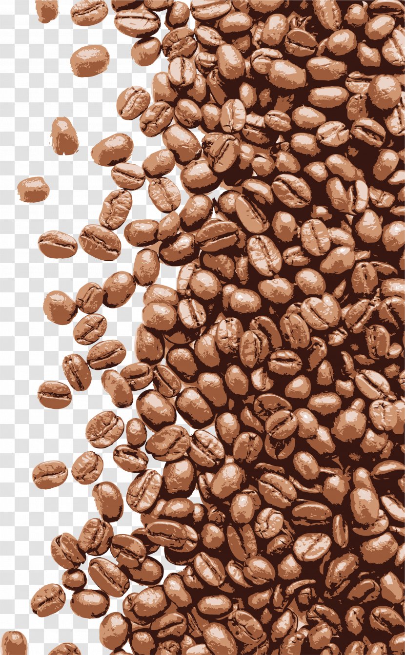Coffee Latte Cappuccino Espresso Cafe - Bean - Hand Painted Brown Beans Transparent PNG