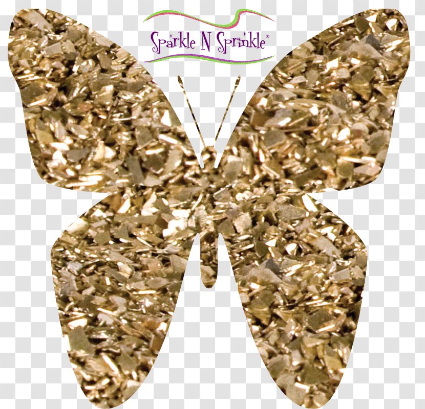 Butterfly Insect Pollinator Jewellery Gold - Crushed Glass Transparent PNG