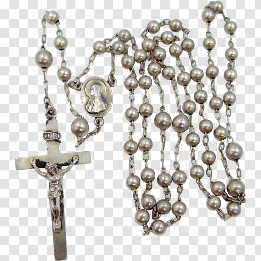Rosary Prayer Beads Sterling Silver Transparent PNG