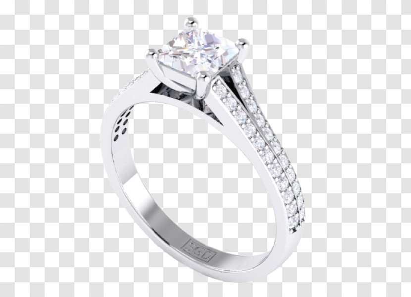 Wedding Ring Silver Jewellery - Body - Princess Cut Diamond Rings Transparent PNG