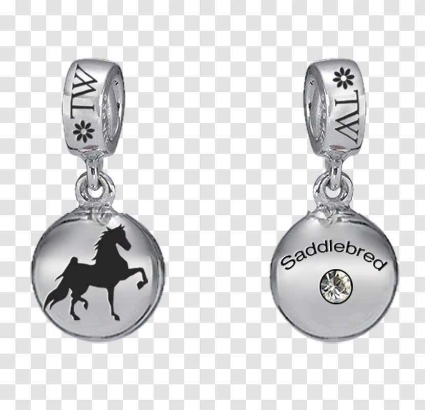 American Saddlebred Earring Saddle Seat Equestrian Lexington Junior League Horse Show - Jewellery - Silver Transparent PNG