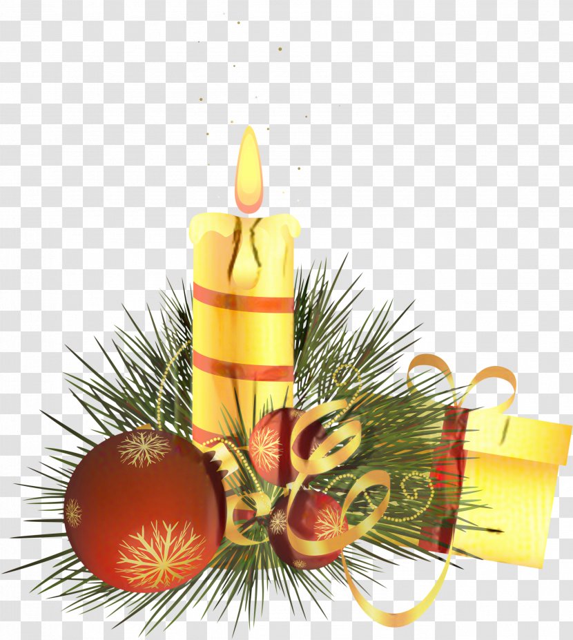 Christmas And New Year Background - Plant - Candle Holder Pine Transparent PNG