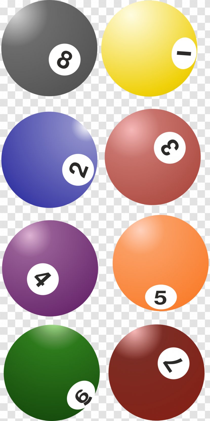 Billiard Ball Billiards Eight-ball - Sphere - Four-color Transparent PNG