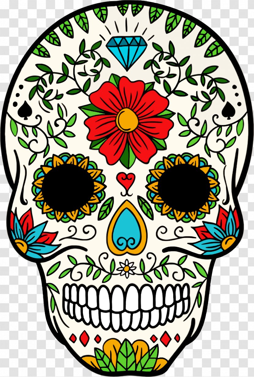 Death Calavera Day Of The Dead Skull Art - Flower Transparent PNG