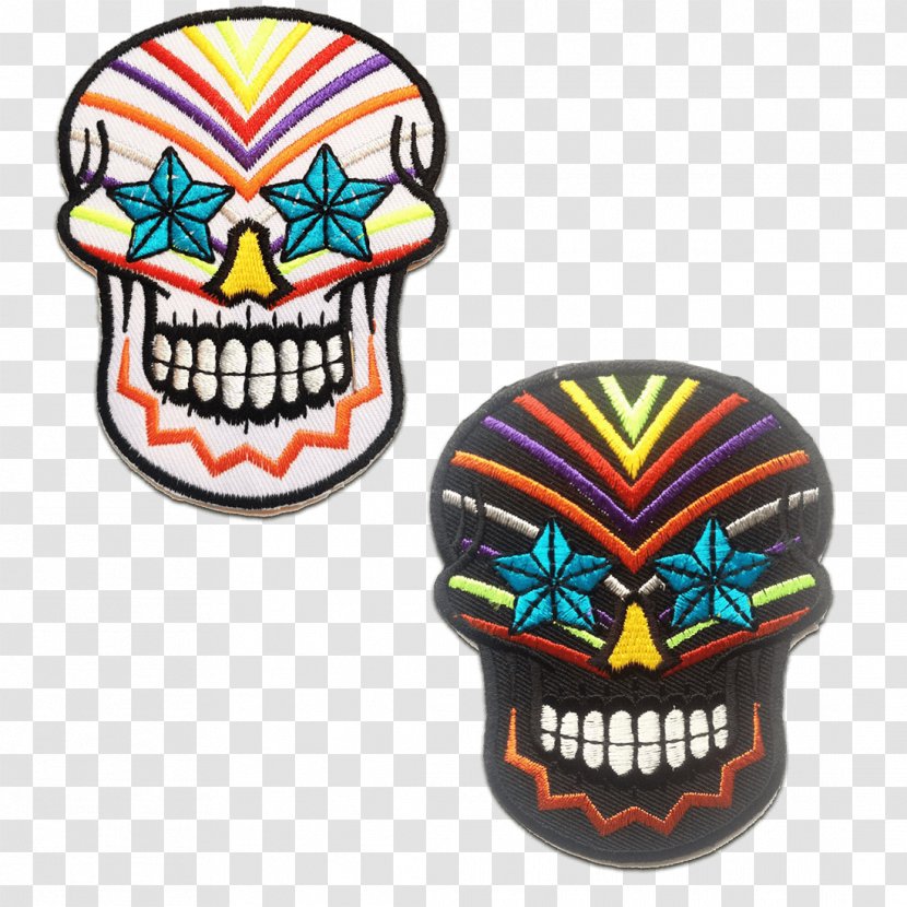 Embroidered Patch Skull Clothing Embroidery - Skeleton - Girly Skulls Transparent PNG