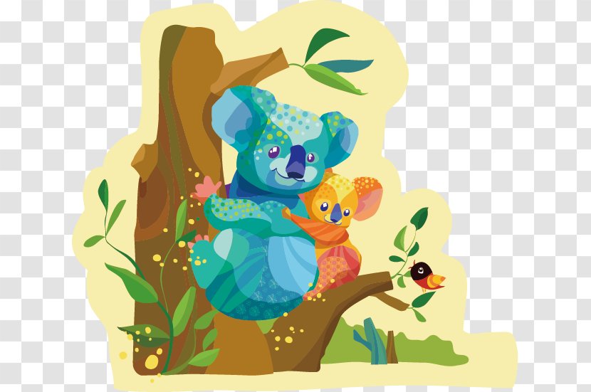 Koala Drawing Illustration - Carrying A Child Transparent PNG