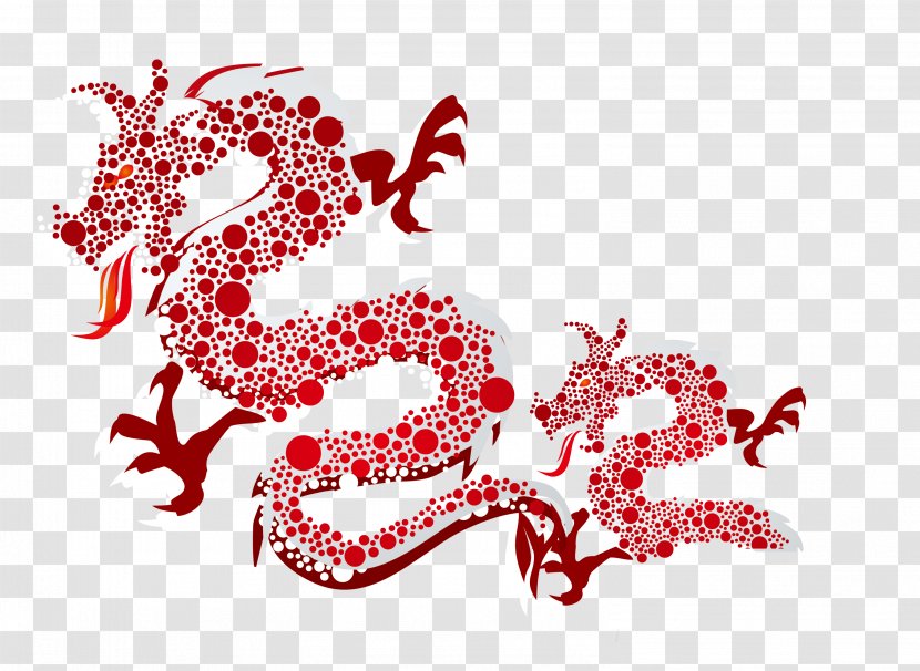 Chinese New Year Wish Calendar Happiness - Years Day - Red Dragon Pattern Background Material Transparent PNG