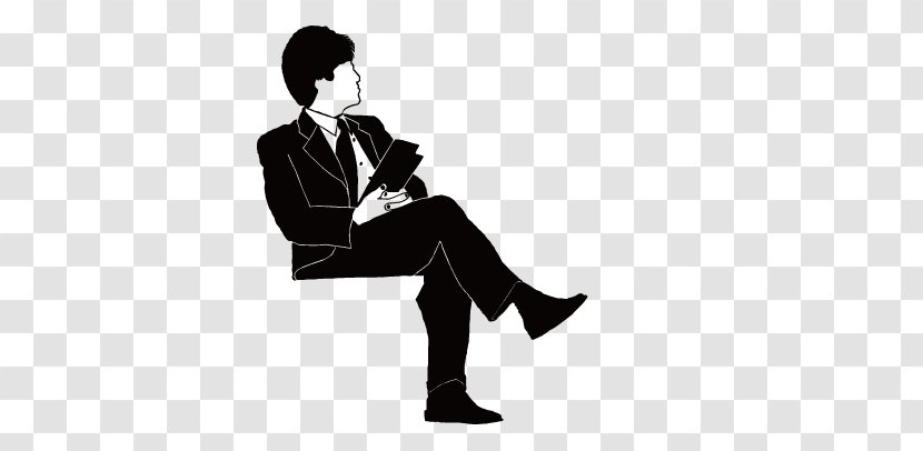 Sitting Manspreading Icon - Black And White - Man Transparent PNG