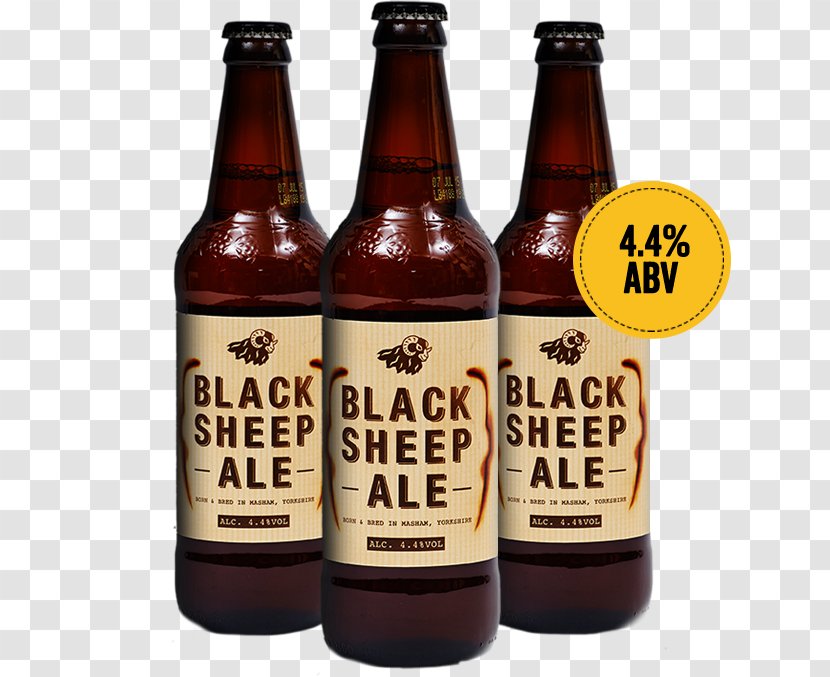 Black Sheep Ale Beer Bottle Brewery - Alcoholic Beverage Transparent PNG