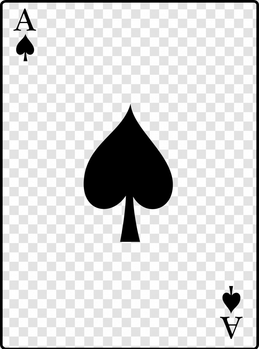 Ace Of Spades Playing Card - Silhouette - Photos Transparent PNG
