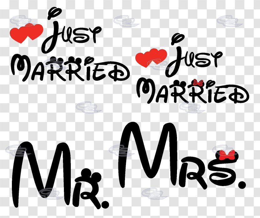 Minnie Mouse Mickey Marriage Mrs. Mr. - Cartoon - Just Married Transparent PNG