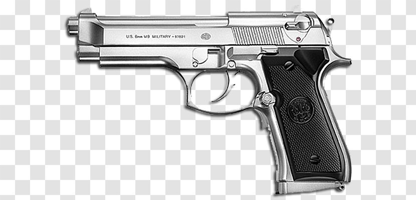 Beretta M9 Pistol 92 Firearm Air Gun - Semiautomatic - Handgun Transparent PNG