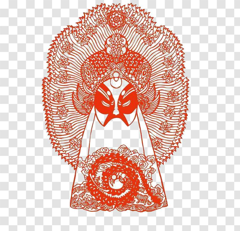 Hailun Budaya Tionghoa Chinese Paper Cutting Peking Opera - Heart - Traditional Art Of Style Paper-cut Material Transparent PNG