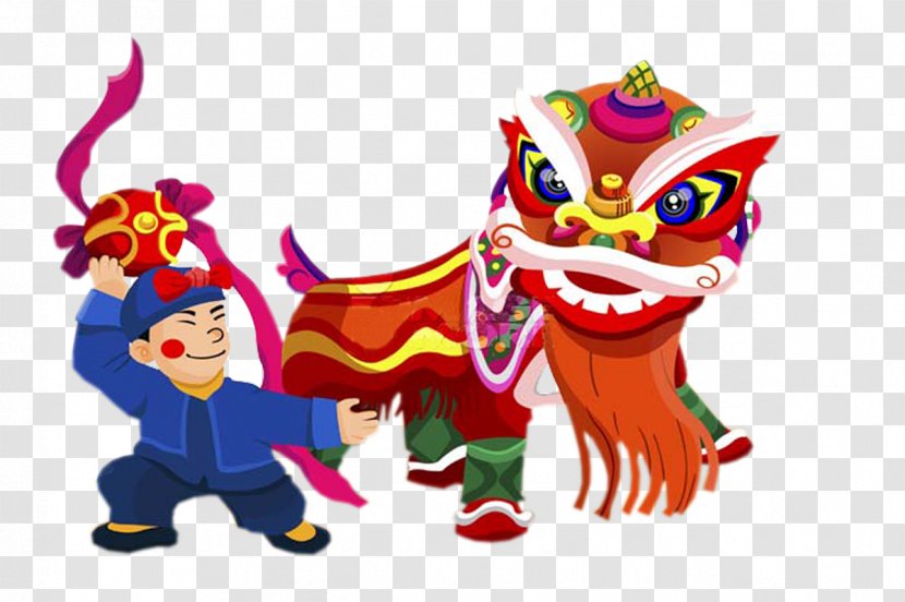 Lion Dance Performance Chinese New Year Traditional Holidays Dragon - Art - Cartoon Festivals Elements Transparent PNG
