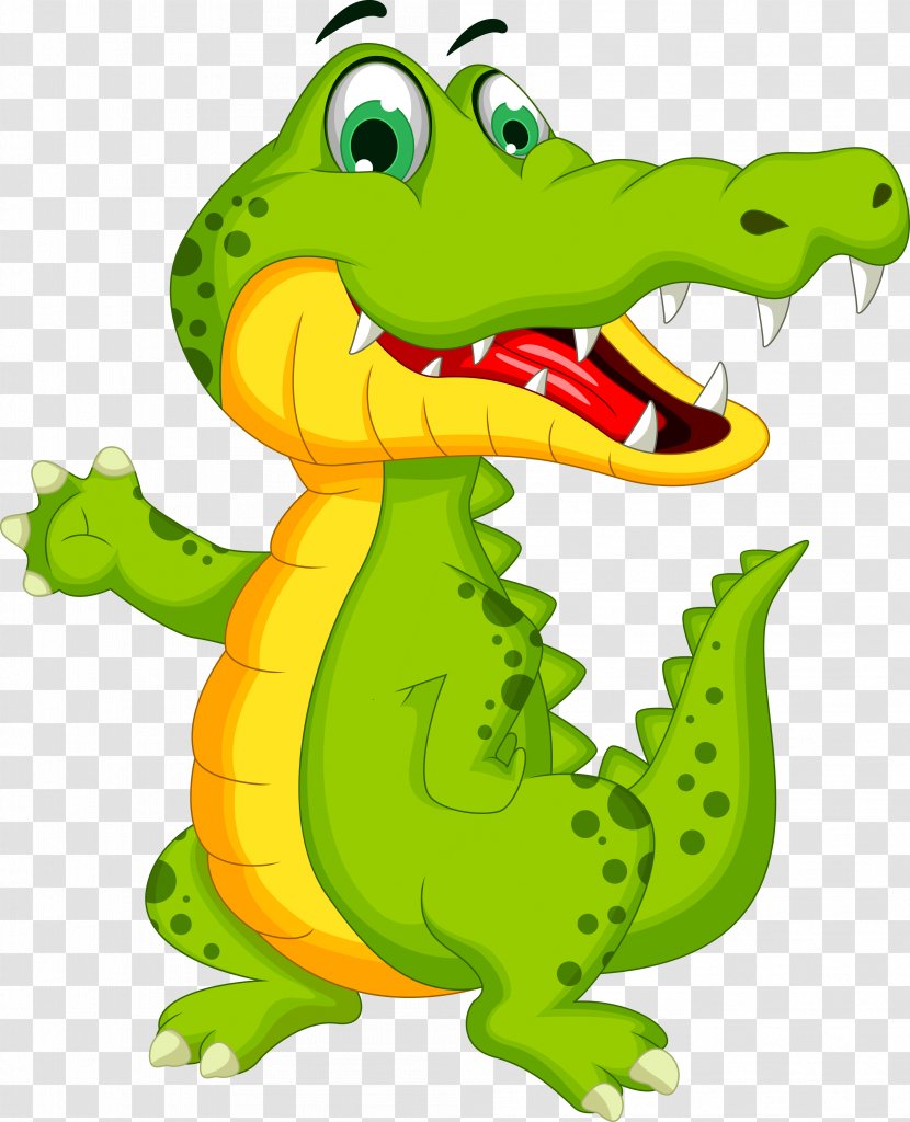 Crocodile Alligator Cartoon Illustration - Vector Green Transparent PNG