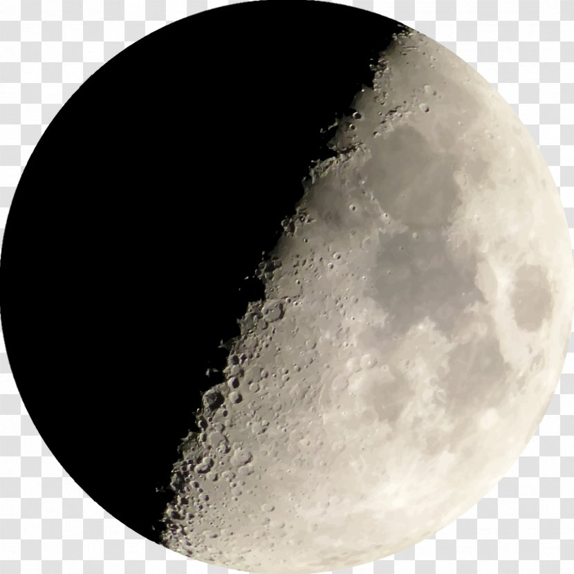 Moon Clip Art - Lunar Phase - Half Cliparts Transparent PNG