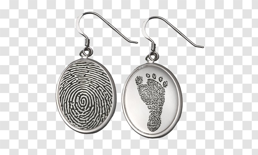 Earring Jewellery Fingerprint Silver Charms & Pendants - Products Transparent PNG