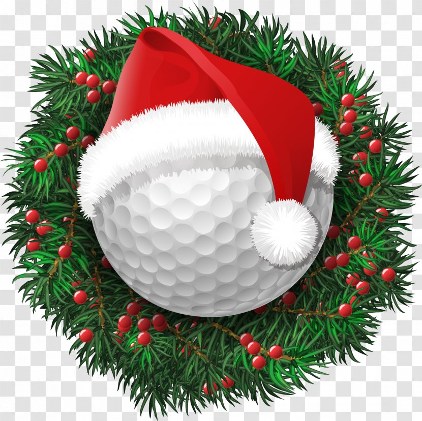 Santa Claus Golf Course Christmas Ball - Pine Family - And Hat Transparent PNG